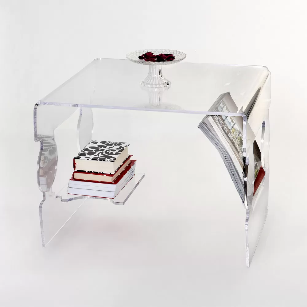 Low Living Room Coffee Table In Transparent Recyclable Plexiglass - Anesio - Image 3
