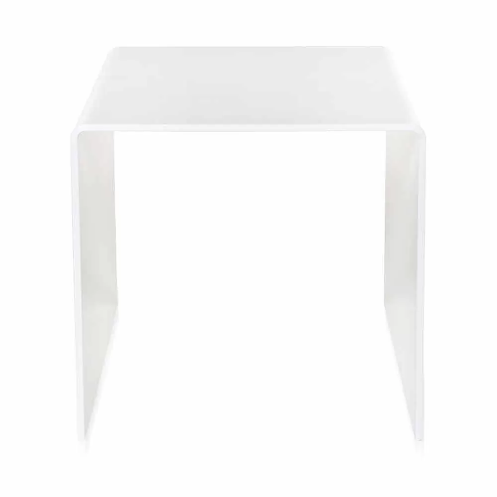 Modern Design White Side Table 50x50 Cm Terry Big, Made In Italy - Image 3