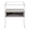 Design Bedside Table In Transparent Plexiglass And Wood - Pascoli