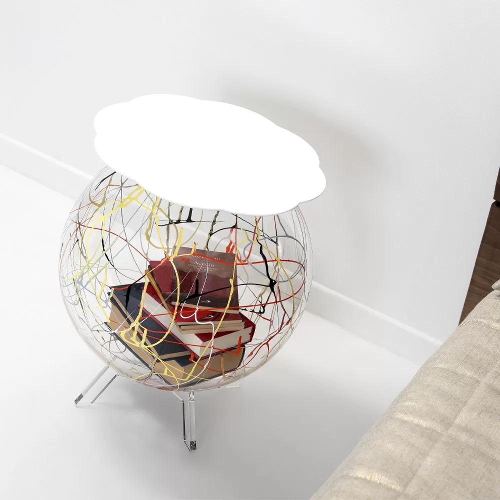 Versatile Bedside Table In Recyclable Colored Plexiglass - Paolone - Image 2