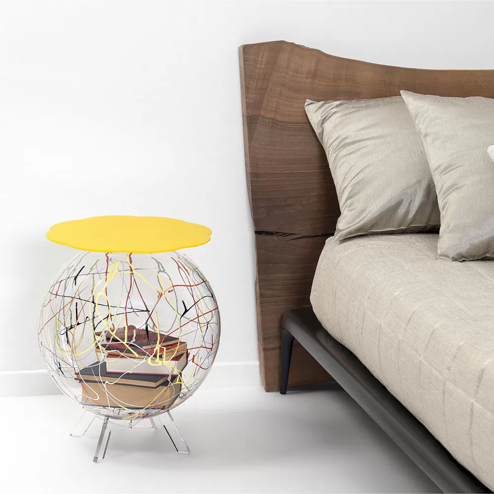 Versatile Bedside Table In Recyclable Colored Plexiglass - Paolone - Image 4
