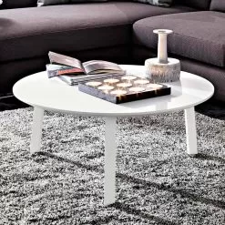 Coffee Table With Round Top In Lacquered Mdf Made In Italy - Tobiko