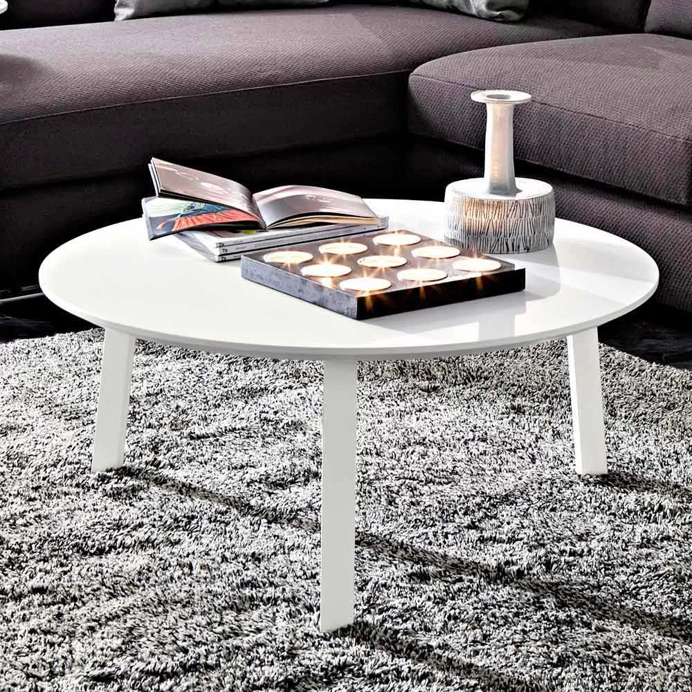 Coffee Table With Round Top In Lacquered Mdf Made In Italy - Tobiko