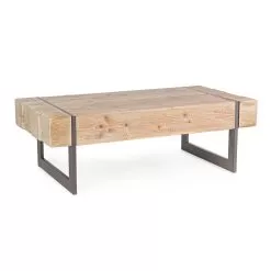 Coffee Table For The Living Room In Fir Wood And Steel - Ilenia