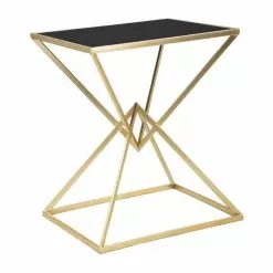 Rectangular Design Coffee Table In Iron And Glass - Rosie