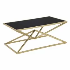 Modern Design Rectangular Coffee Table In Iron And Glass - Maggie