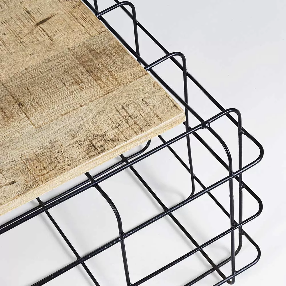 Mango Wood And Steel Coffee Table Industrial Design - Carioca - Image 3