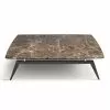 Coffee Table With Marble Top And Wooden Base Made In Italy - Raise
