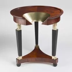 Living Room Side Table Venere With Glass Top And Brass Decorations