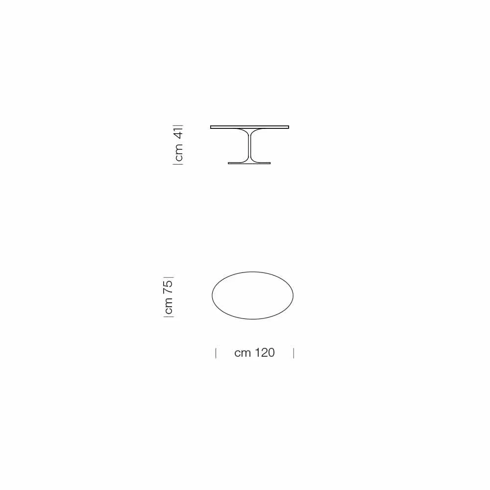 Coffee Table With Oval Top In HPL Laminate Made In Italy - Dollars - Image 5