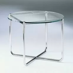 Coffee Table With Round Glass Top Made In Italy - Costanza