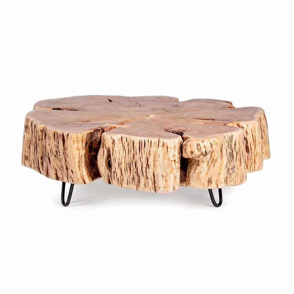 Homemotion Coffee Table With Shaped Top In Acacia Wood - Nabucco - Image 2