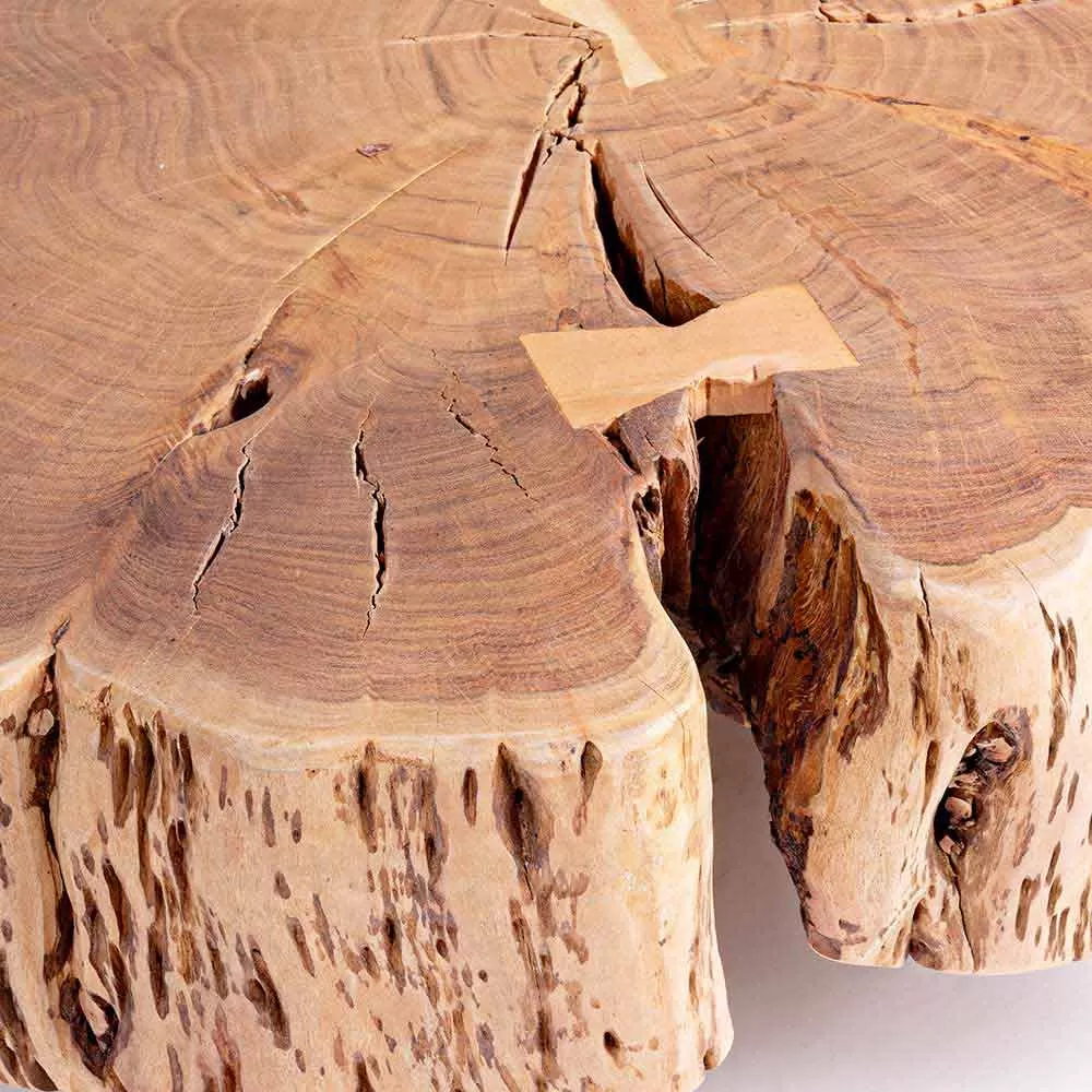 Homemotion Coffee Table With Shaped Top In Acacia Wood - Nabucco - Image 3