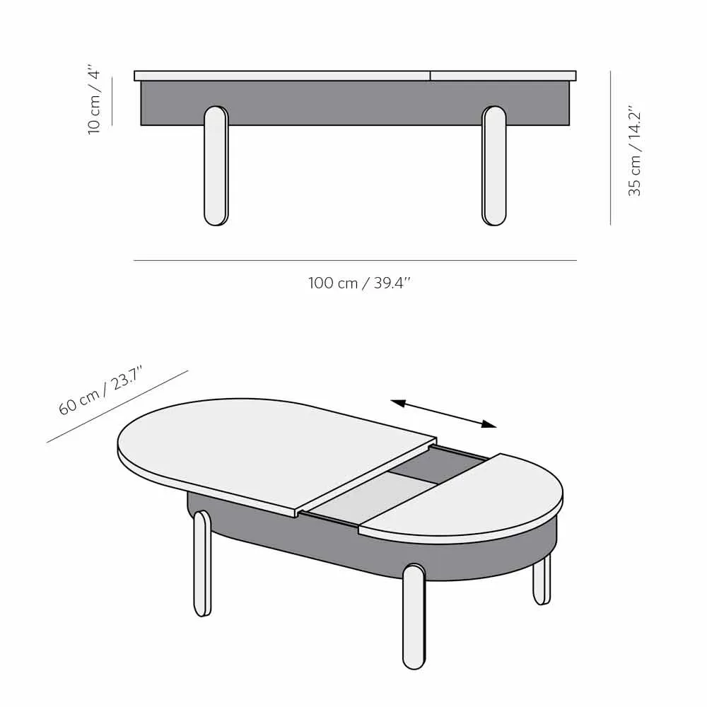 Design Coffee Table In Solid Wood And Lacquered Metal - Salerno - Image 12