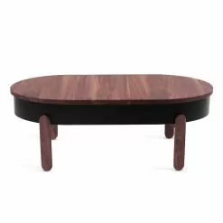 Design Coffee Table In Solid Wood And Lacquered Metal - Salerno