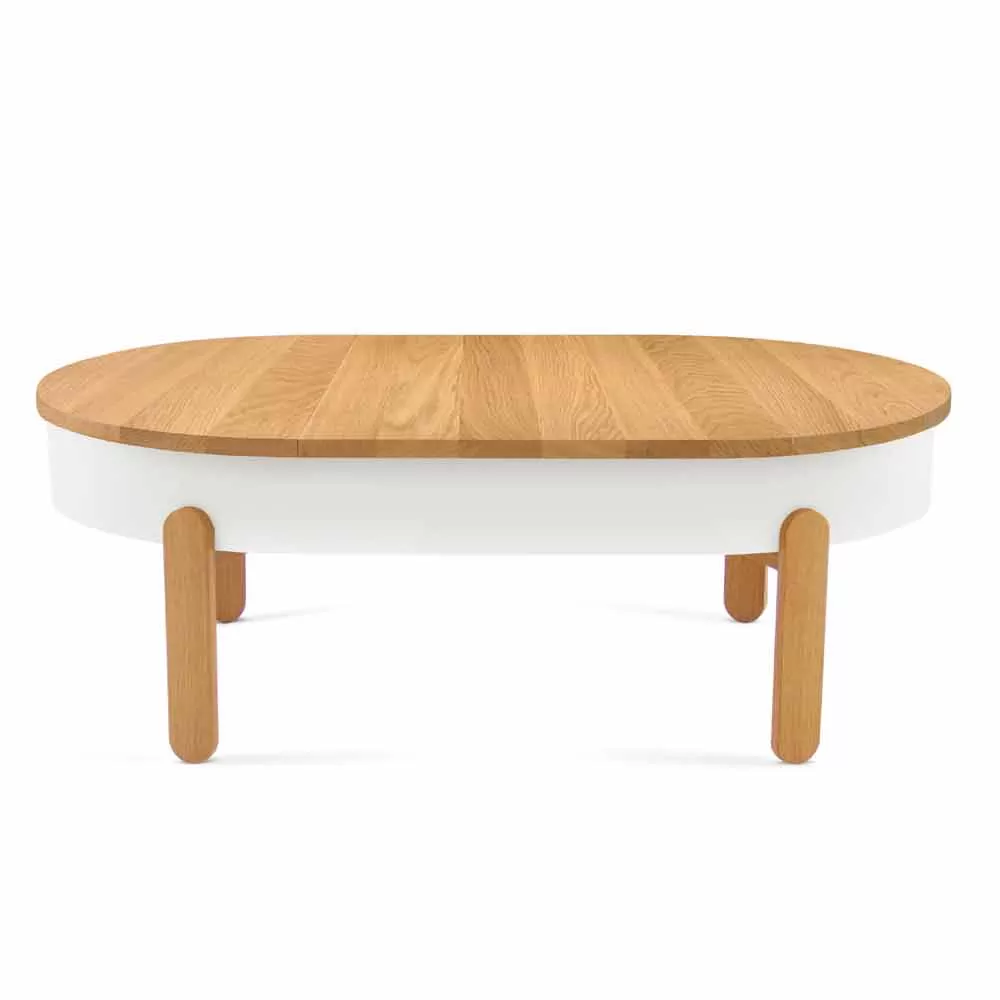 Design Coffee Table In Solid Wood And Lacquered Metal - Salerno - Image 8