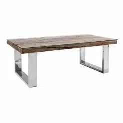 Design Coffee Table In Wood, Glass And Steel Homemotion - Frederic