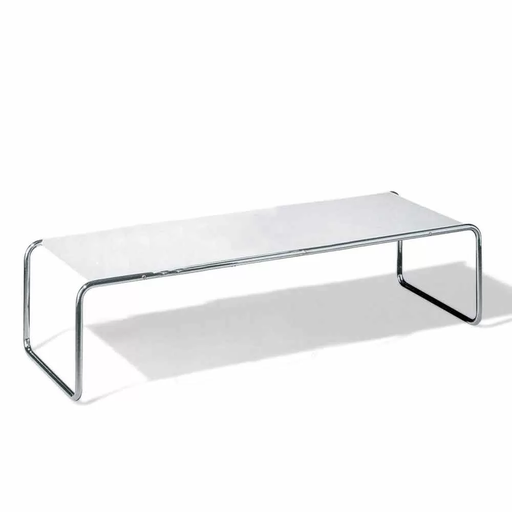 Coffee Table In Chromed Steel With Laminated Top Made In Italy - Ariete - Image 2