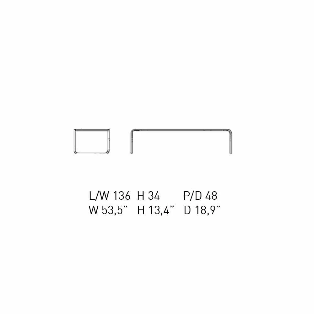 Coffee Table In Chromed Steel With Laminated Top Made In Italy - Ariete - Image 6