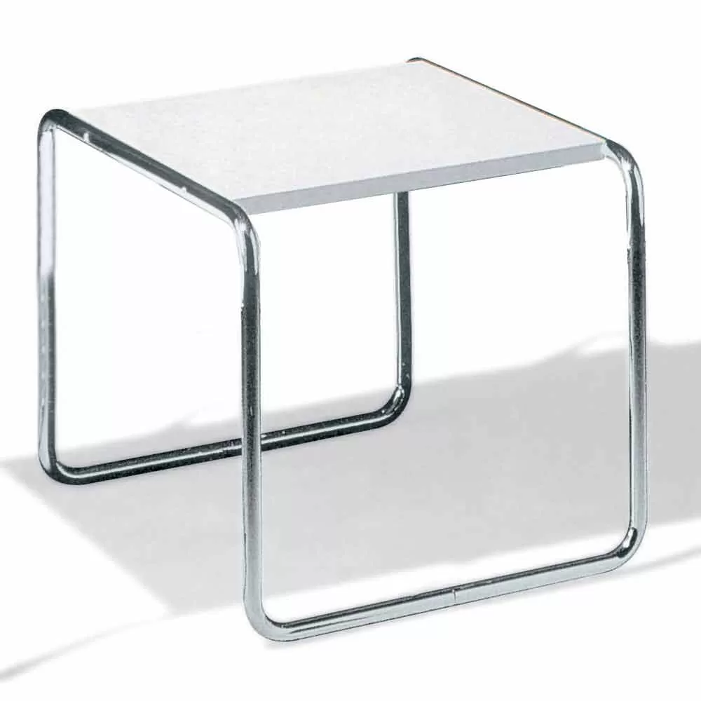 Coffee Table In Chromed Steel With Laminated Top Made In Italy - Ariete