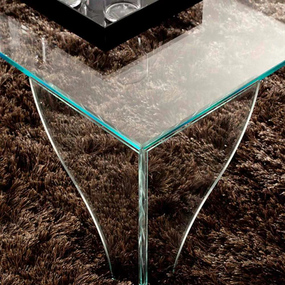 Coffee Table In Extra-clear Transparent Crystal Made In Italy - Lithium - Image 2