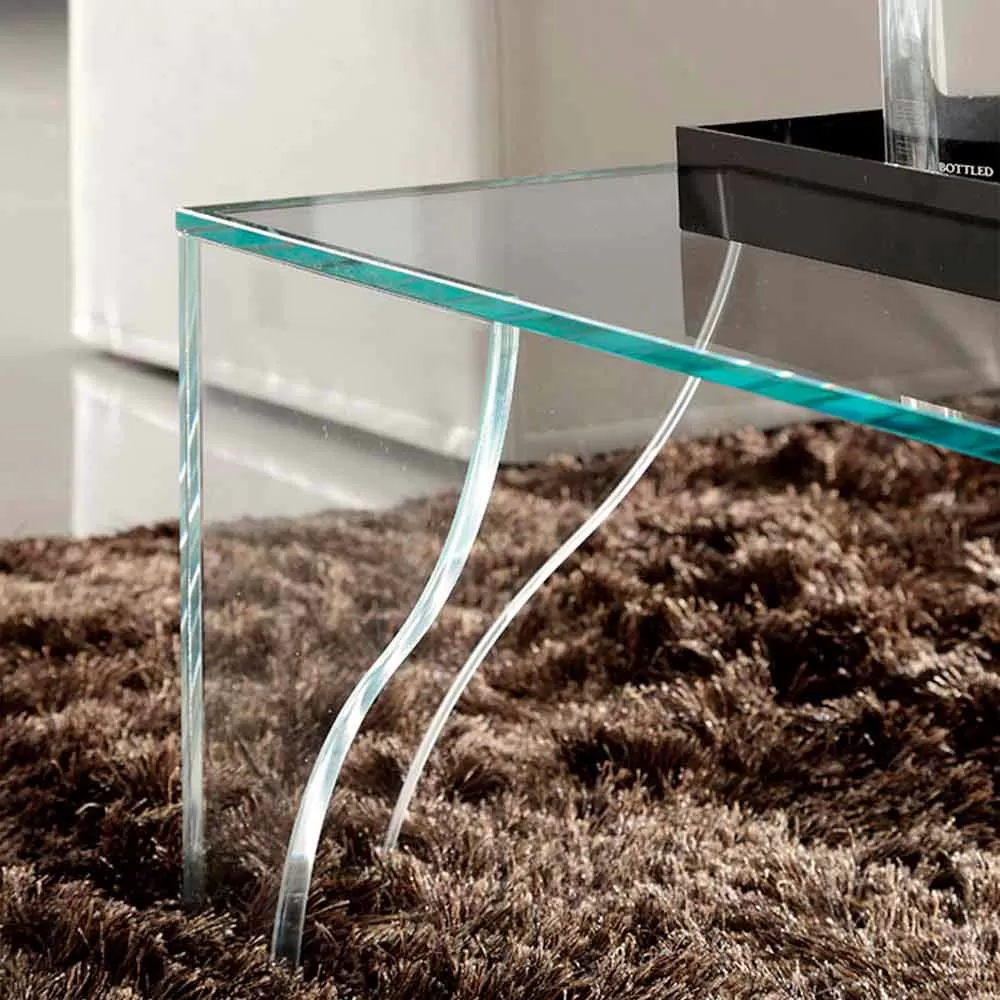 Coffee Table In Extra-clear Transparent Crystal Made In Italy - Lithium - Image 3