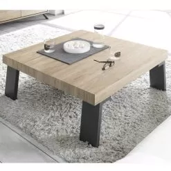 Wooden Coffee Table With Metal Legs Made In Italy - Carambola