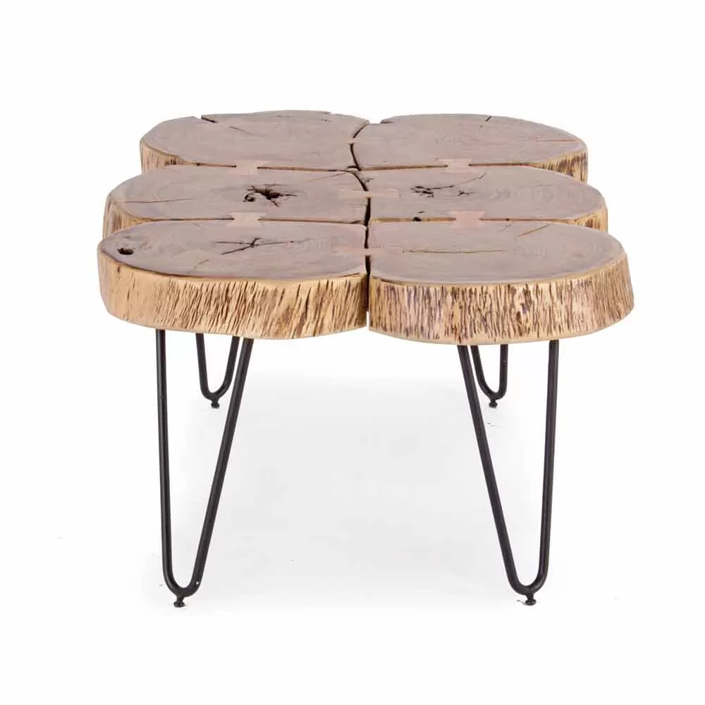 Coffee Table In Acacia Wood And Homemotion Painted Steel - Havana - Image 2