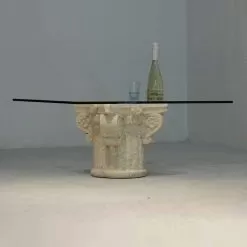 Classic Coffee Table Made Of Vicenza Natural Stone And Crystal Balos