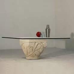 Classic Coffee Table Made Of Crystal And Vicenza Natural Stone Mytros
