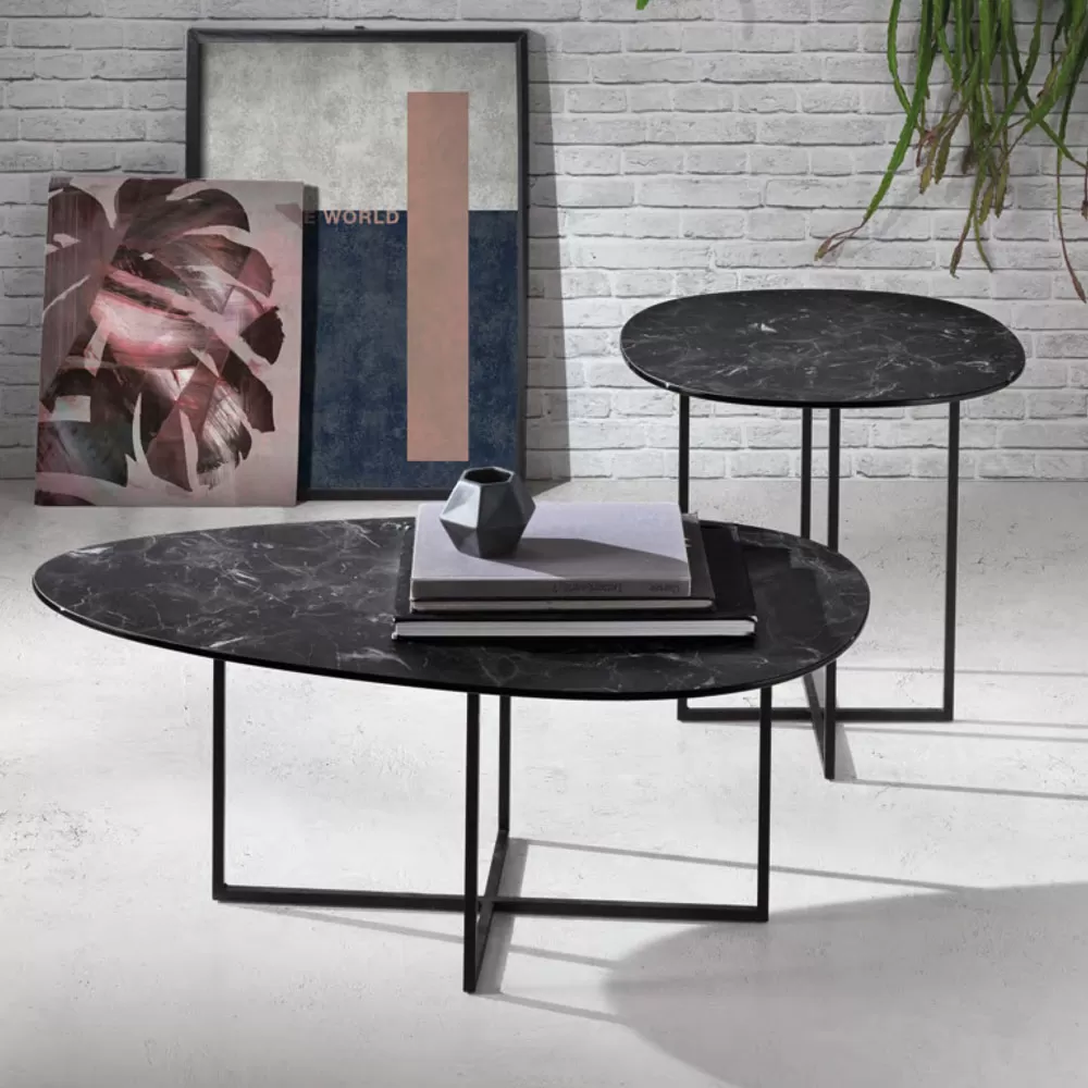 Coffee Table In Laminated Glass And Metal Made In Italy - Sedona - Image 2