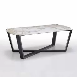Coffee Table In Stoneware And Wood, High Quality Made In Italy - Titanic