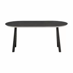 Modern Design Oval Coffee Table In Wood And Ceramic - Amerigo