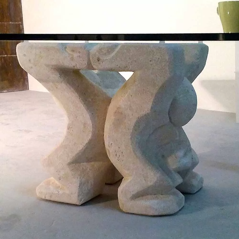 Squared Vicenza Natural Stone And Crystal Coffee Table Medusa-S - Image 2
