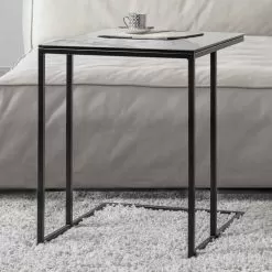 Square Coffee Table In Ceramic Glass With Metal Base - Anselmo