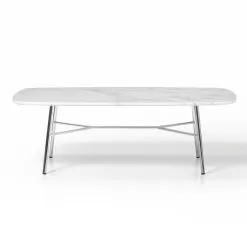 Rectangular Coffee Table With Marble Top Made In Italy - Makino