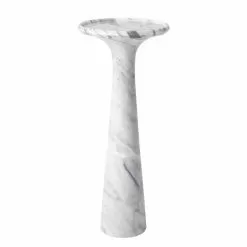 Round Design Coffee Table In White Carrara Marble - Udine