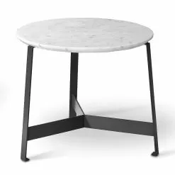 Round Marble Coffee Table With Metal Base Made In Italy - Juliana