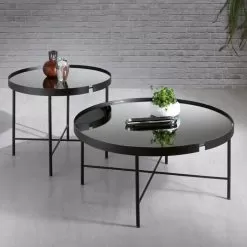 Round Coffee Table In Glass And Metal Made In Italy - Marimo