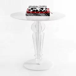 Classic Design Small Table In Acrylic Crystal H 64 Cm, Cles