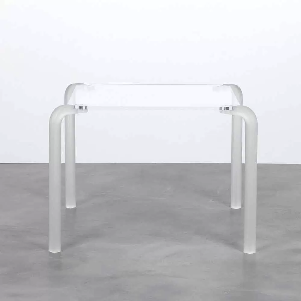 Modern Square Coffee Table Zury, Made Of Methacrylate, Height 42 Cm