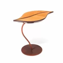 Side Table Adamo, Made Of Oak And Steel, Modern Design, Made In Italy