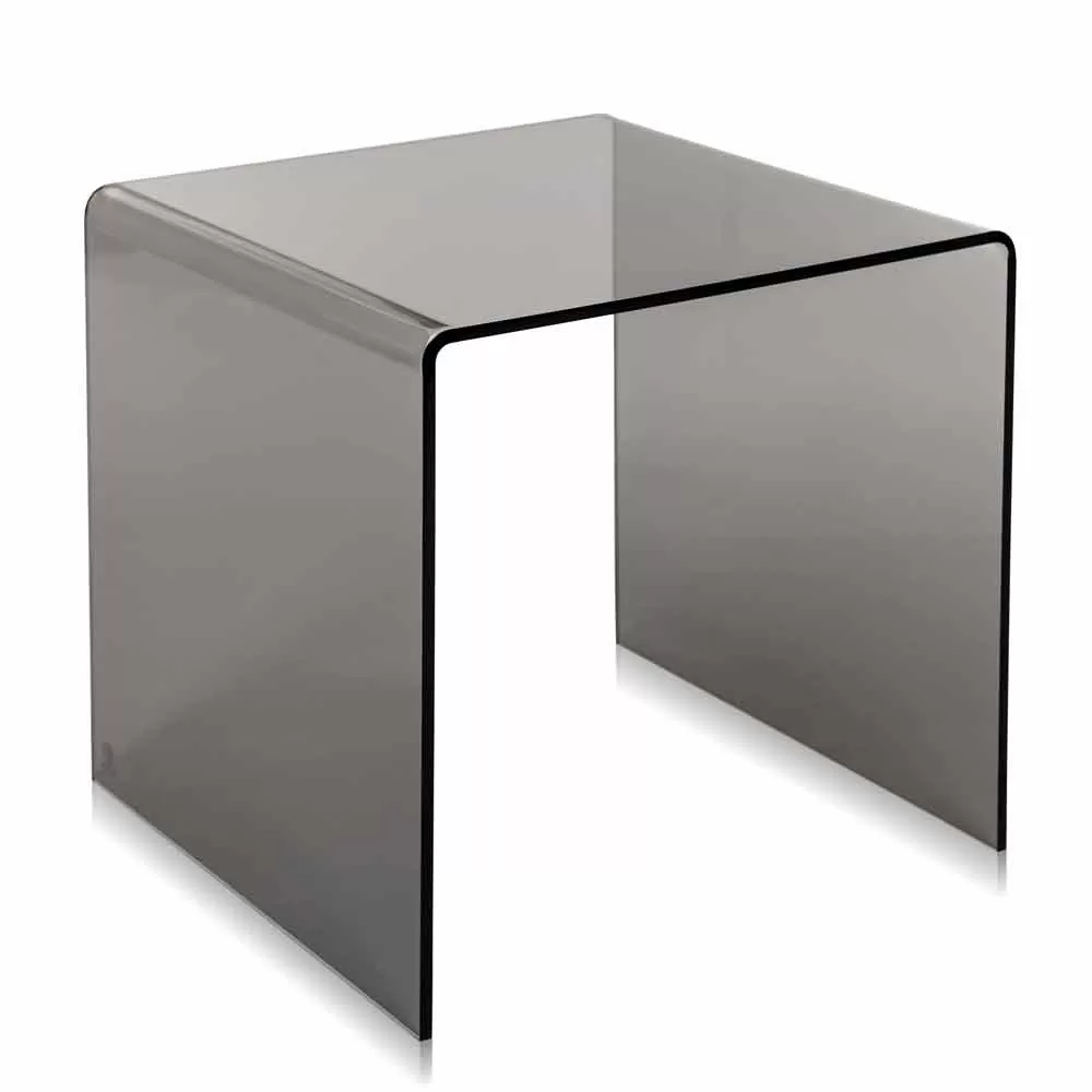 Modern Design Fumé Side Table 50x50 Cm Terry Big, Made In Italy - Image 2