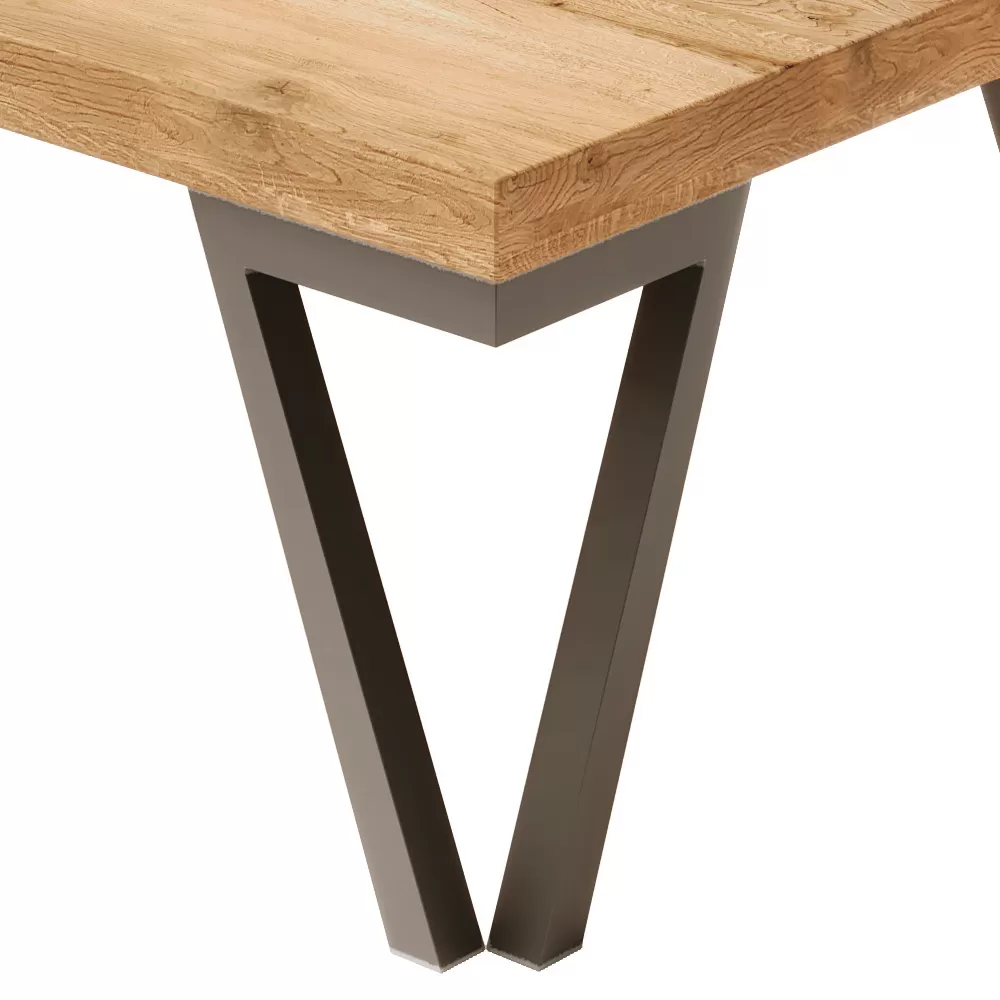 Coffee Table In Knotted Oak And Metal Legs Made In Italy - Jennifer - Image 2