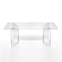 Rectangular Transparent Plexiglass Coffee Table Italian Design - Bow