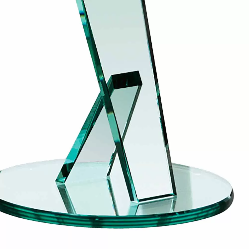Side Table Sofa In Extra-clear Glass Made In Italy - Tarzan - Image 2
