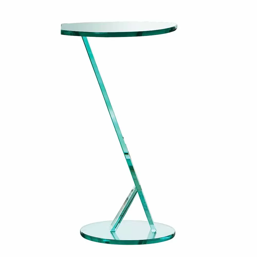 Side Table Sofa In Extra-clear Glass Made In Italy - Tarzan - Image 4