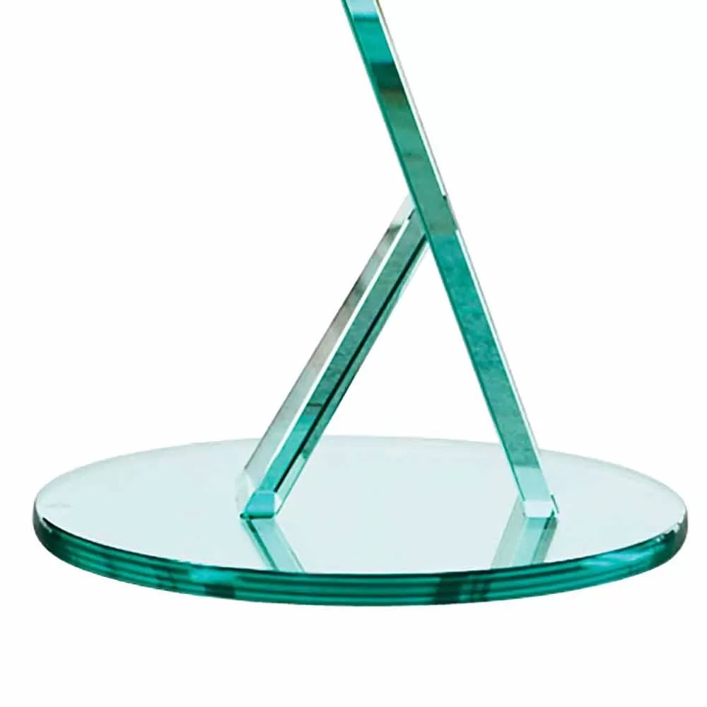 Side Table Sofa In Extra-clear Glass Made In Italy - Tarzan - Image 5