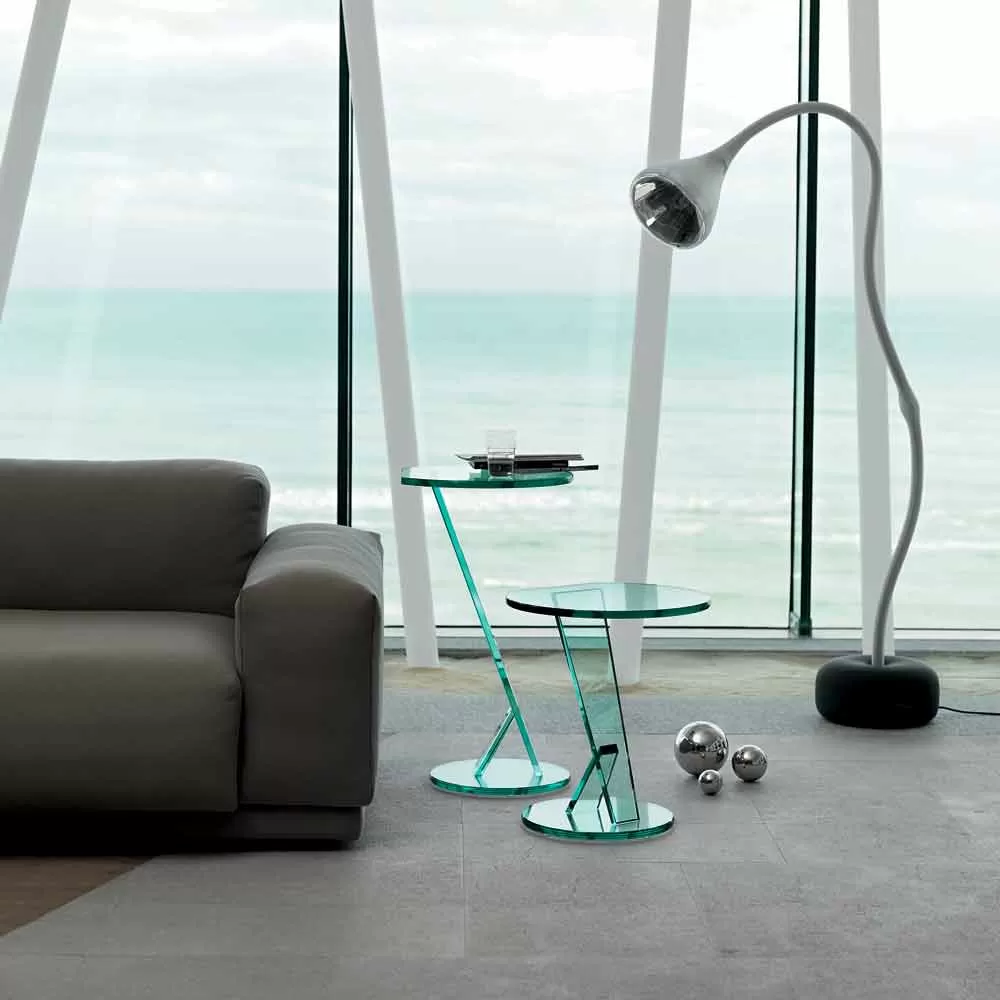 Side Table Sofa In Extra-clear Glass Made In Italy - Tarzan - Image 8