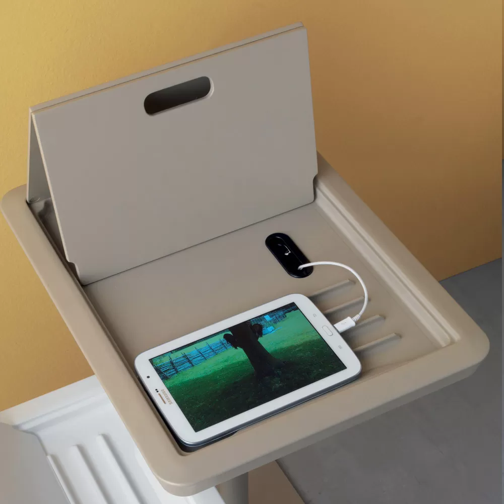 Sofa Side Table Metal And PVC Adjustable Height For Tablet - Tekniko - Image 2